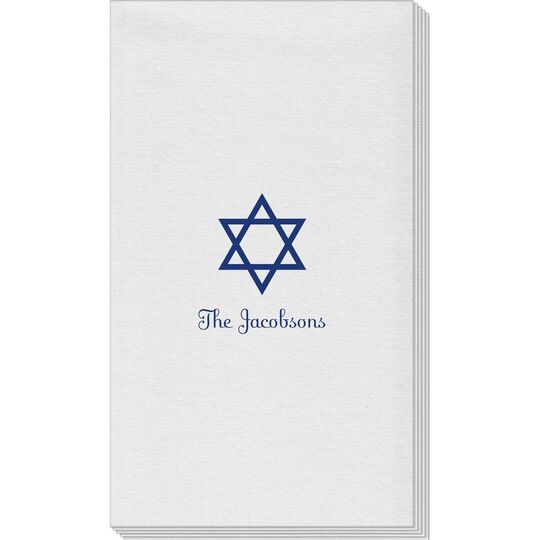 Traditional Star of David Linen Like Guest Towels
